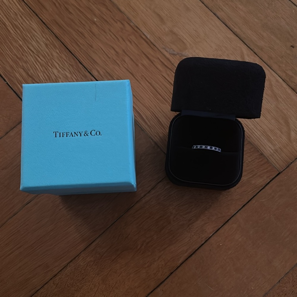 Tiffany & Co Platinum Diamond and Sapphire ring, women’s size 5, AUTHENTIC